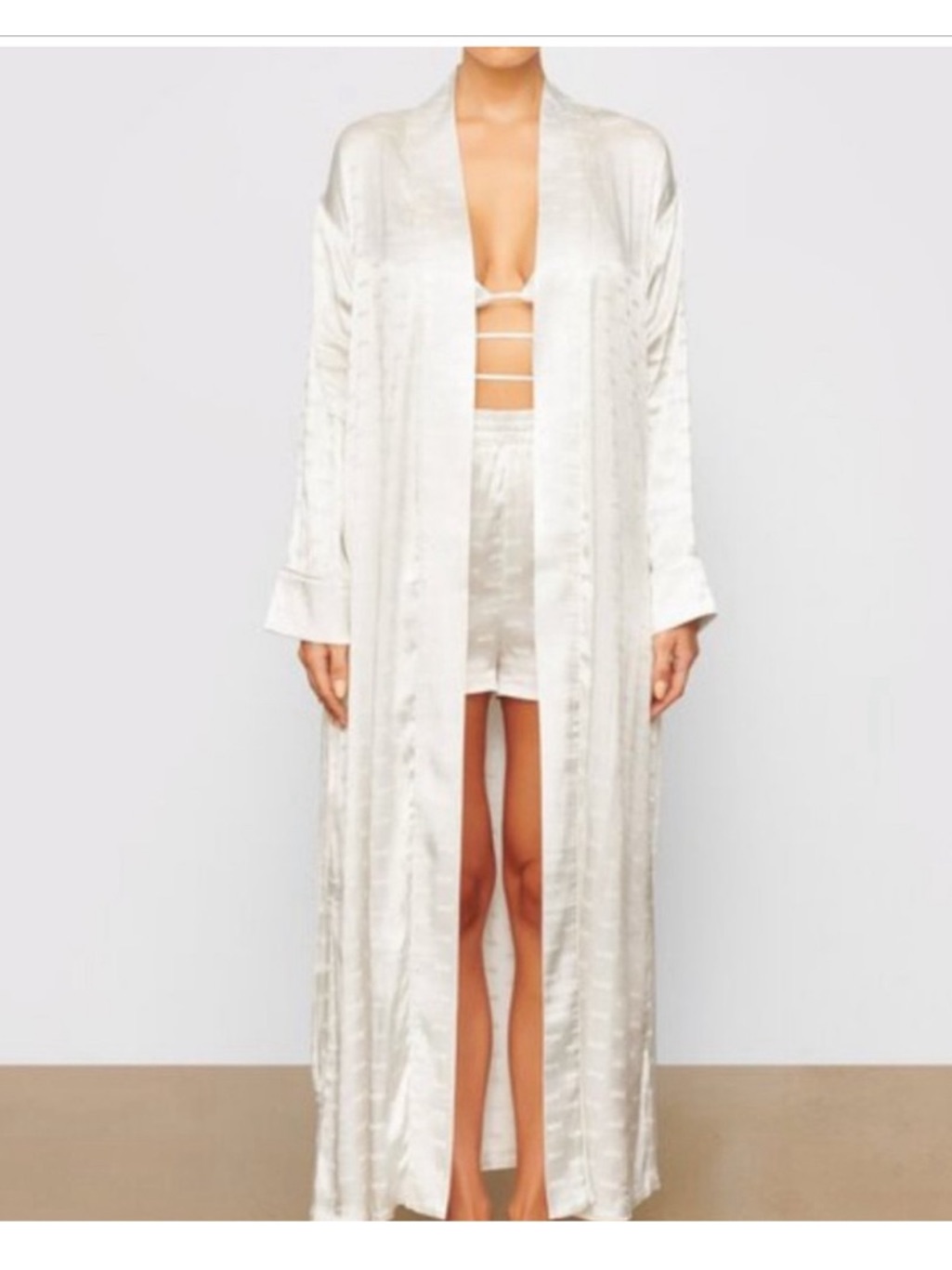 Skims Ivory Jacquard Long Robe